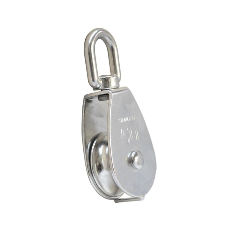 Stainless Steel Single Pulley Swivel Eye Hoist 1", 1-1/4", 2"