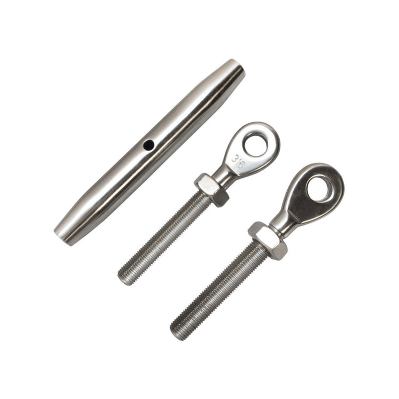 Stainless Steel EYE EYE Closed Body Turnbuckle 3/16", 1/4", 5/16", 3/8"