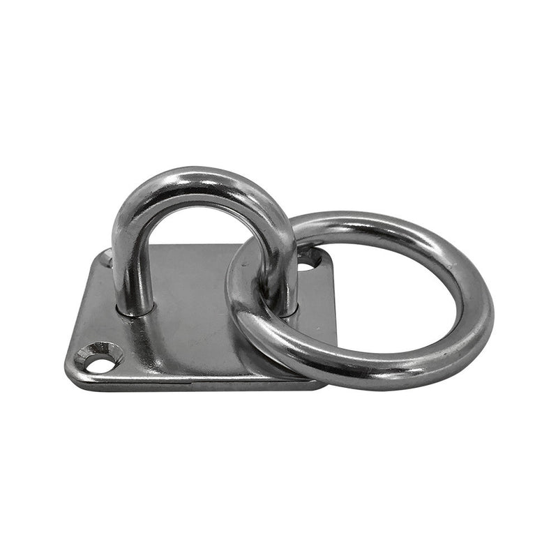 Stainless Steel 304 Square Pad Eye Plate W Ring 3/16",1/4",5/16" Welded Formed Marine Rigging