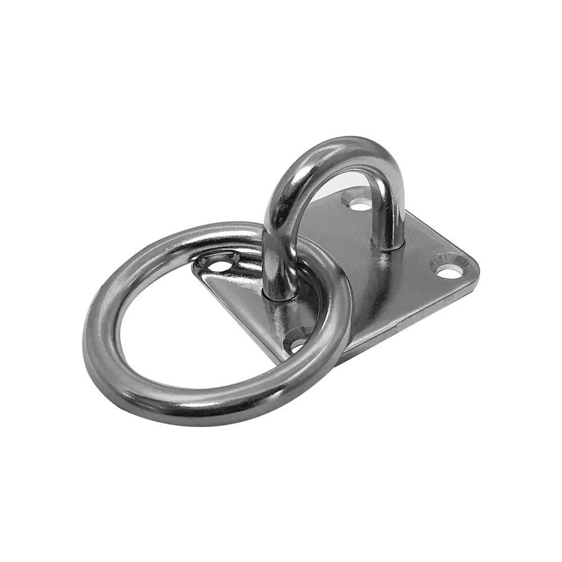 Stainless Steel 304 Square Pad Eye Plate W Ring 3/16",1/4",5/16" Welded Formed Marine Rigging