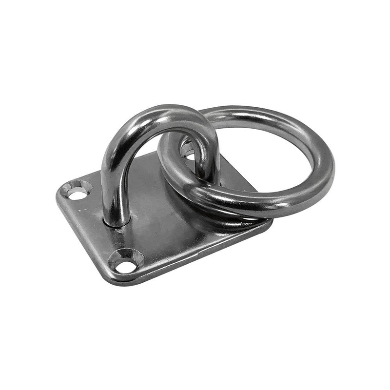 Stainless Steel 304 Square Pad Eye Plate W Ring 3/16",1/4",5/16" Welded Formed Marine Rigging