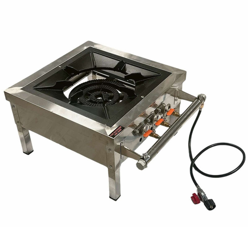 HD Stainless Steel High Pressure Square Propane Stove Burner 150,000 BTU