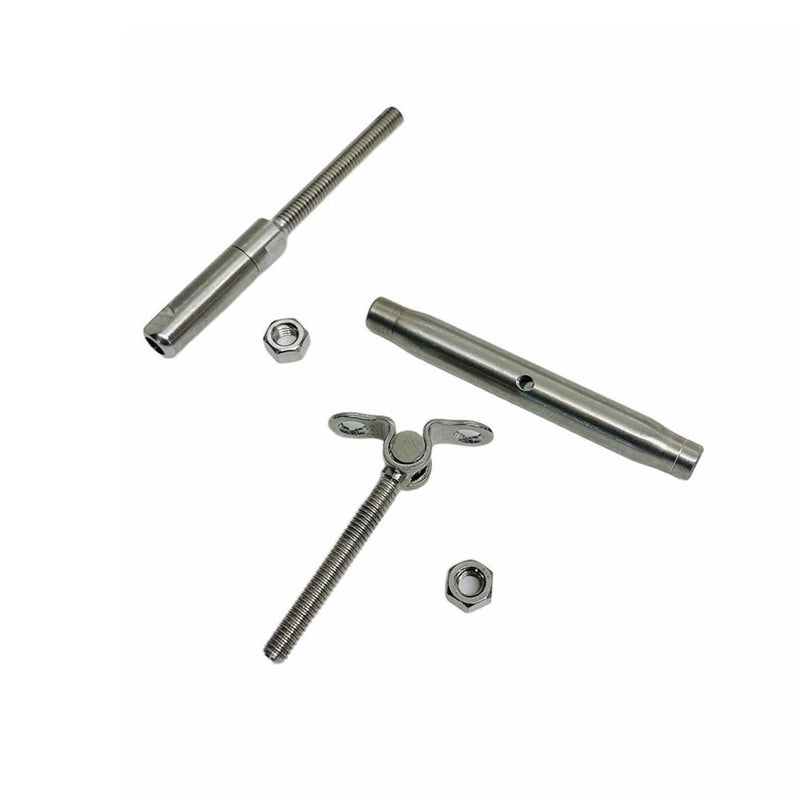 T316 Stainless Steel 3/16" Push And Go Deck Toggle Turnbuckle 1/4"-20 Thread