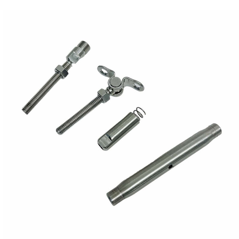 4 Pc 316 Stainless Steel 3/16" Push And Go Deck Toggle Turnbuckle 1/4"-20 Thread