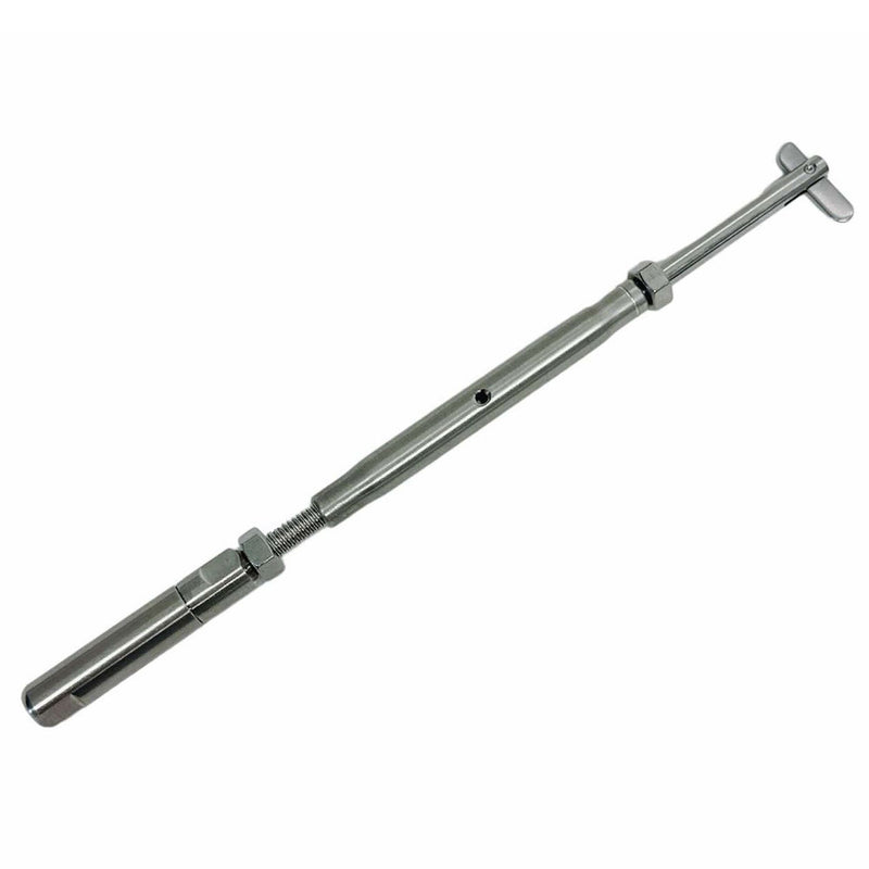 Marine T316 Stainless Steel 1/8" Push And Go Drop Pin Turnbuckle 1/4"-20 Thread