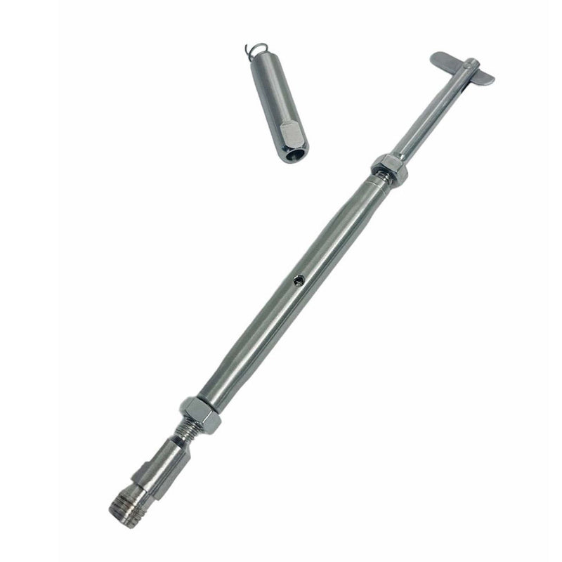 Marine T316 Stainless Steel 1/8" Push And Go Drop Pin Turnbuckle 1/4"-20 Thread