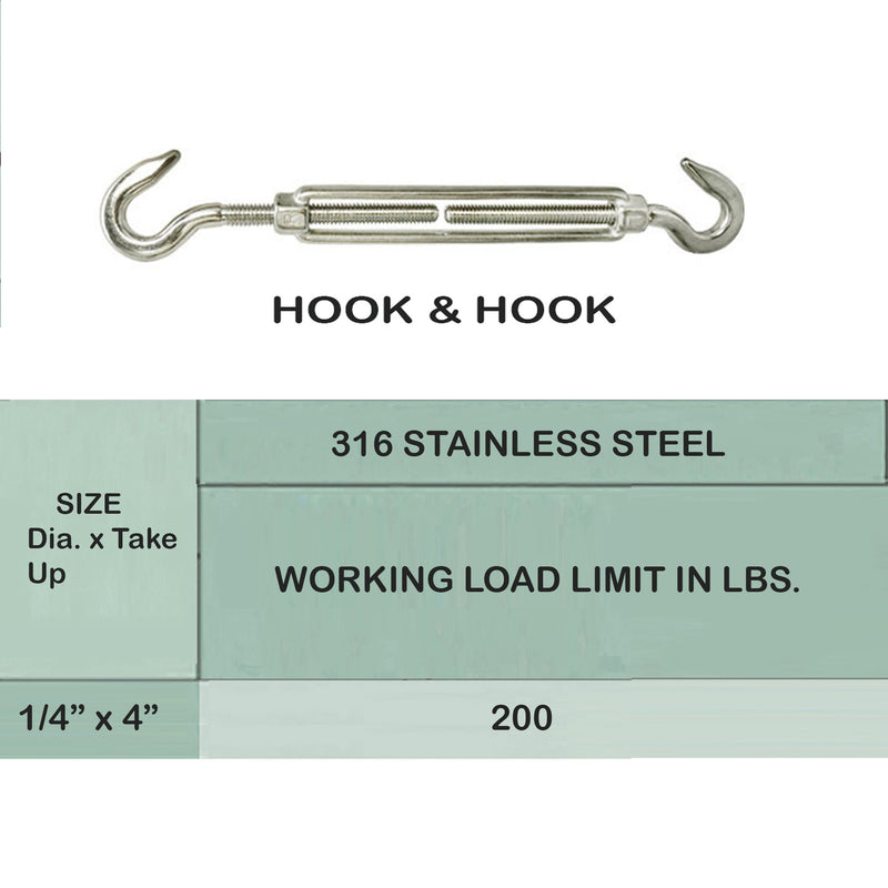 316 Stainless Steel Marine HOOK HOOK , JAW JAW Turnbuckle Swivel Lift