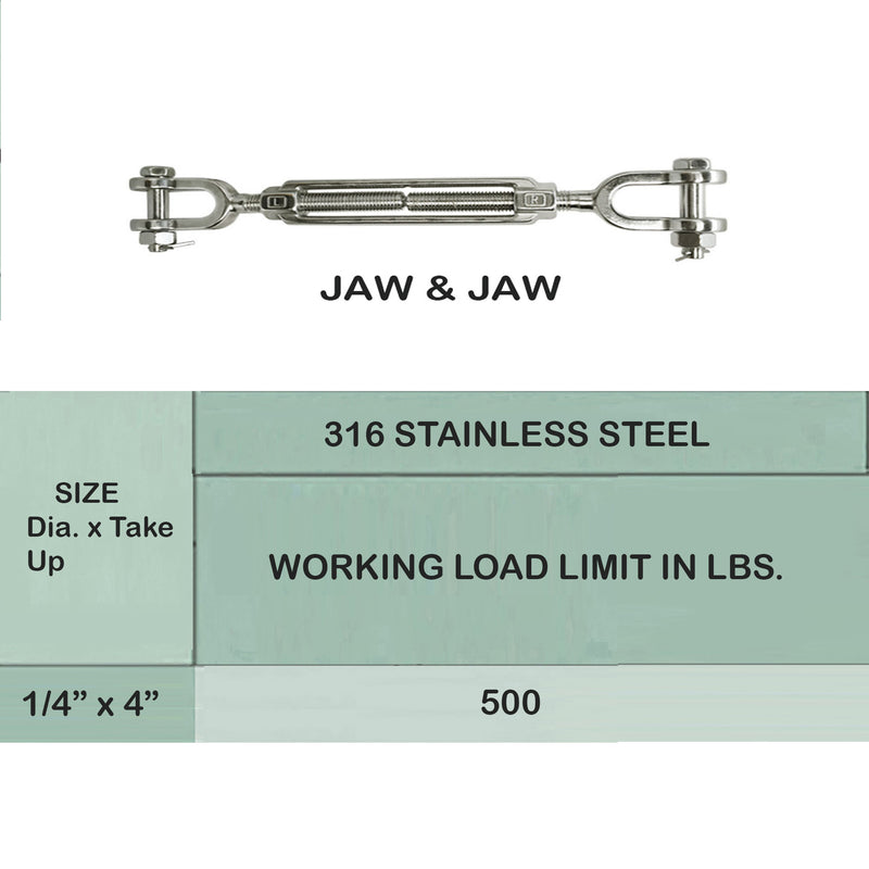 316 Stainless Steel Marine HOOK HOOK , JAW JAW Turnbuckle Swivel Lift