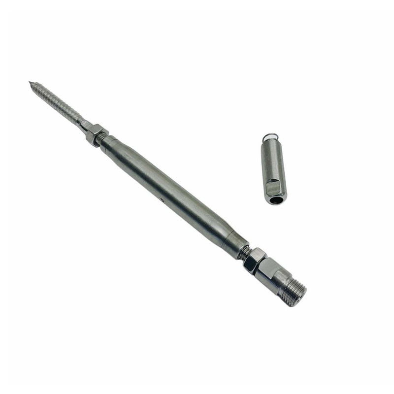 Marine Boat T316 Stainless Steel 3/16" Push And Go Lag Turnbuckle 1/4"-20 Thread