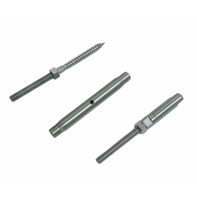 4 Pcs Marine 316 Stainless Steel 1/4" Push And Go Lag Turnbuckle 5/16"-18 Thread