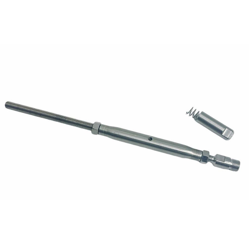 Marine T316 Stainless Steel 1/8" Push And Go Threaded Turnbuckle 1/4"-20 Thread