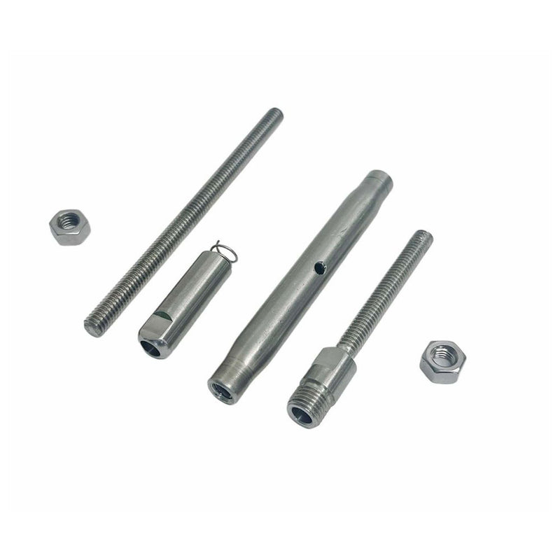 4 Pcs T316 Stainless Steel 3/16" Push And Go Threaded Turnbuckle 1/4"-20 Thread