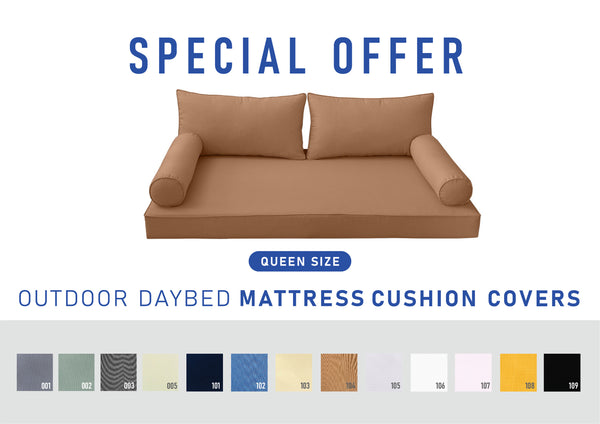 STYLE 2 - QUEEN SIZE Daybed Mattress Cushion Pillow Covers Inserts COMPLETE SET