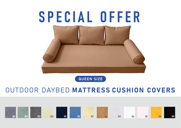 STYLE 3 - QUEEN SIZE Daybed Mattress Cushion Pillow Covers Inserts COMPLETE SET