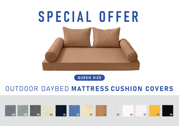 STYLE 4 - QUEEN SIZE Daybed Mattress Cushion Pillow Covers Inserts COMPLETE SET