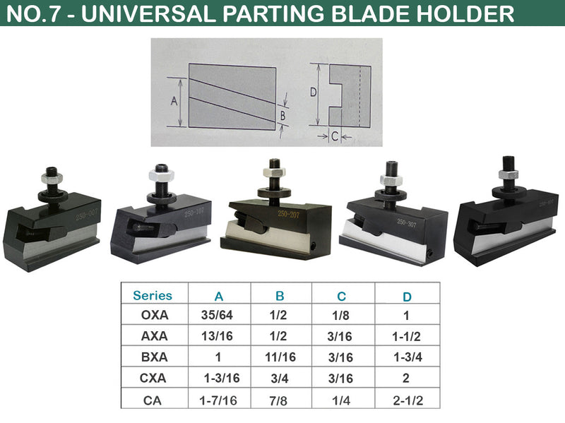 Universal Parting Blade Tool Holder Quick Change