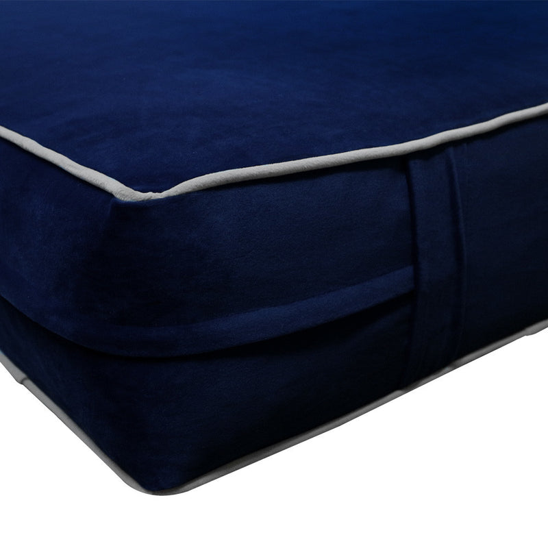 STYLE V4 Twin Velvet Contrast Indoor Daybed Mattress Pillow |COVER ONLY| AD373