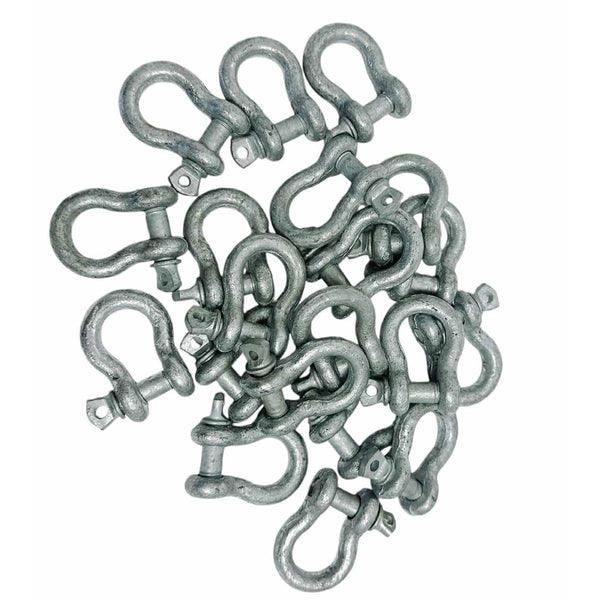 20 Pc 5/16" Screw Pin Anchor Shackle Galvanized Steel Drop Forged 1500Lbs WLL