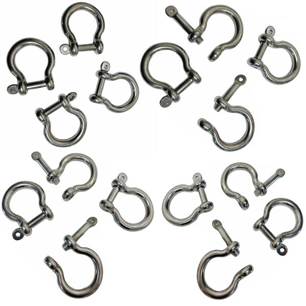 20 PC Stainless Steel 1/2" Rigging Bow Shackle CAPTIVE PIN Anchor Marine Boat