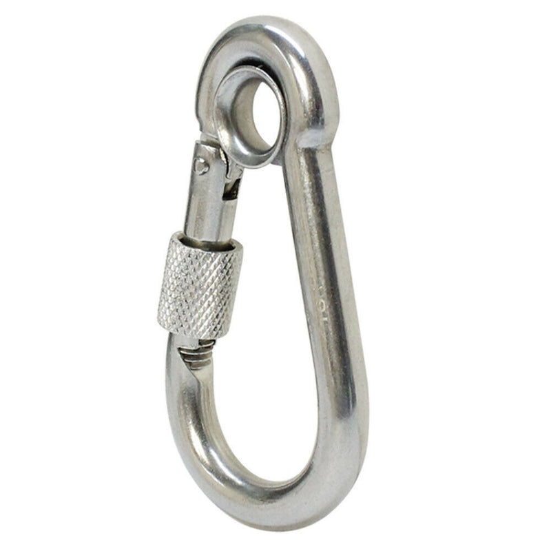 Marine 5/16" Stainless Steel 316 Spring Snap Hook with Eyelet & Screw 400 LB WLL