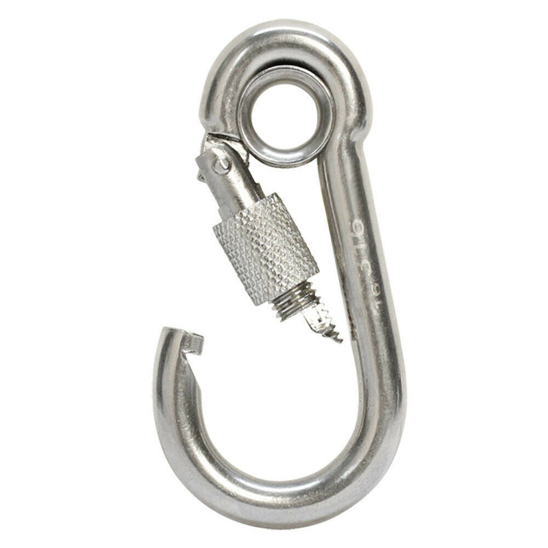 Marine 5/16" Stainless Steel 316 Spring Snap Hook with Eyelet & Screw 400 LB WLL