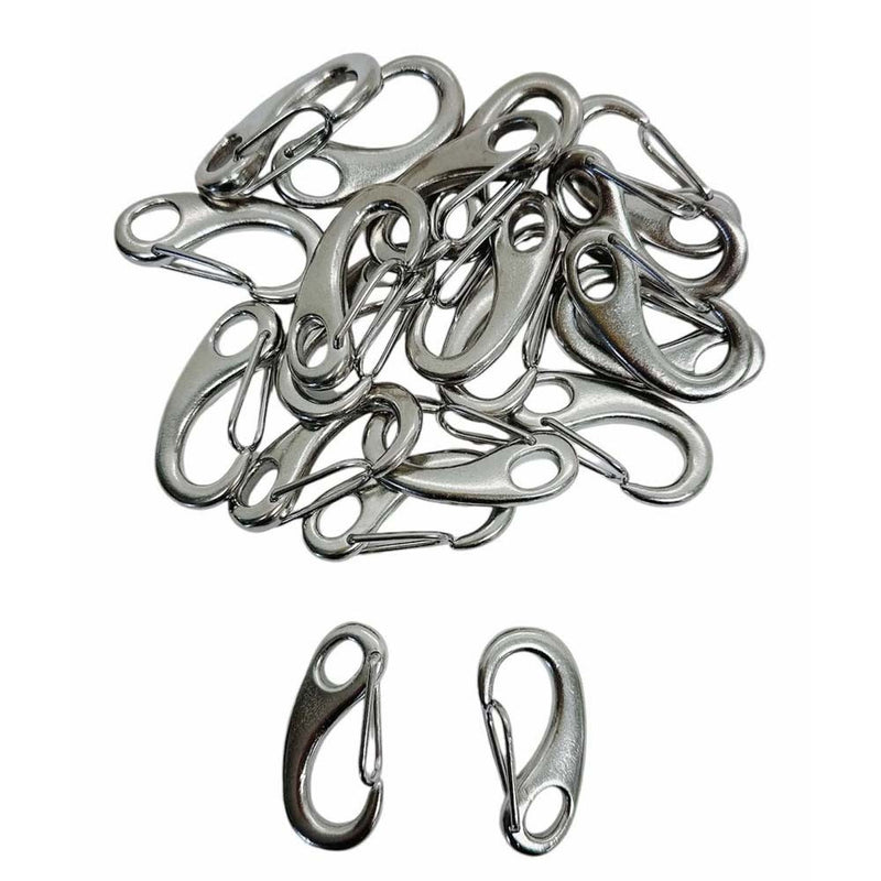 20 Pcs 2" Stainless Steel 316 Gate Snap Hook Carabiner Boat Rigging 400 Lbs