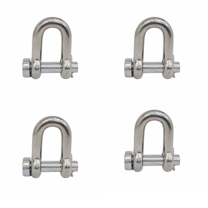 4 Pcs Mil-Spec Stainless Steel Forged 7/16" Round Pin Chain Shackle 2,000 Lb WLL