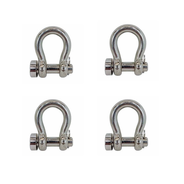 4 Pcs Mil-Spec Stainless Steel T316 3/16" Round Pin Anchor Shackle 880Lb WLL