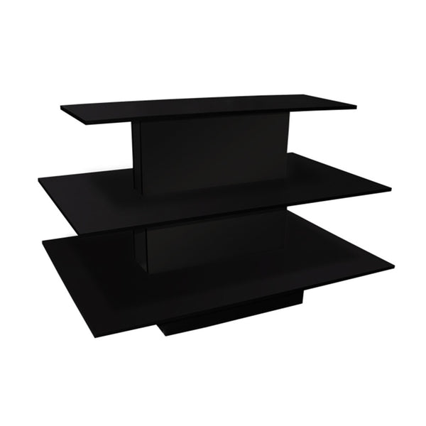 3 Tier Rectangle Waterfall Display Table 60"W x 42"D x 39"H - Black