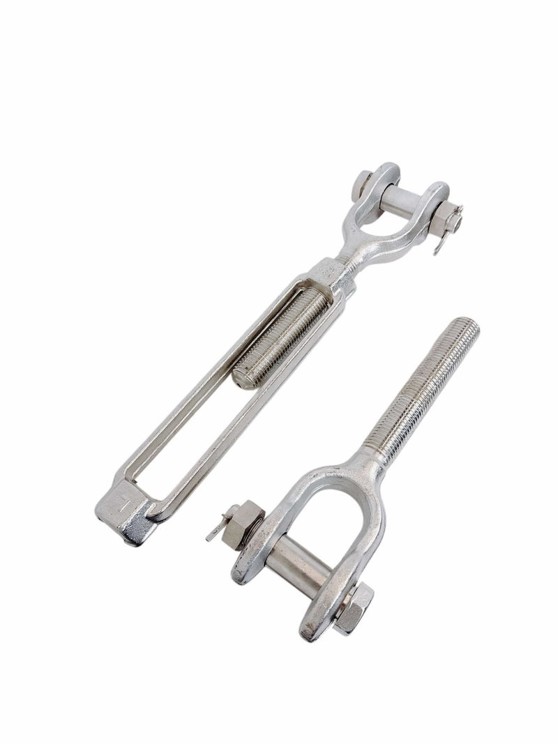 Stainless Steel T316 Mil Spec 1/4" x 4" Jaw Jaw Turnbuckle 500 Lbs WLL