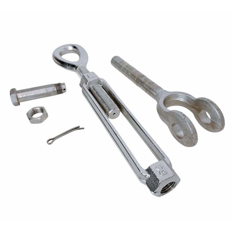 Stainless Steel T316 Mil-Spec 1" x 6" Jaw Eye Turnbuckle 8,000 Lbs WLL