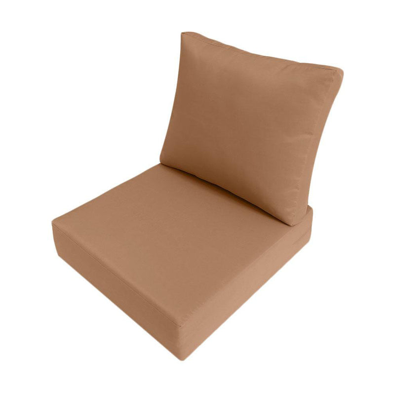 Outdoor Deep Seat Back Rest Bolster Cushion Insert and Slip Cover Set | LARGE SIZE |