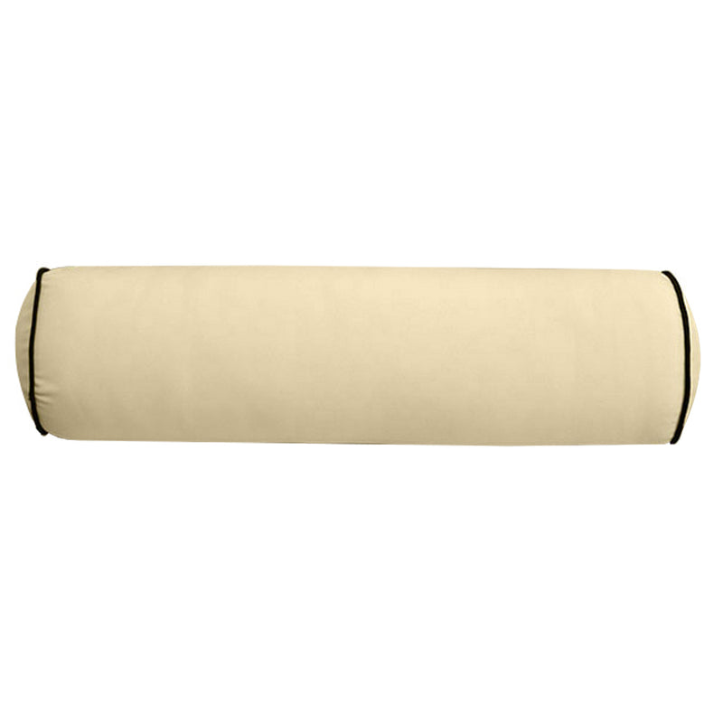 Large Size Outdoor Bolster Pillow Cushion Insert and Slip Cover Set 26" x 6"