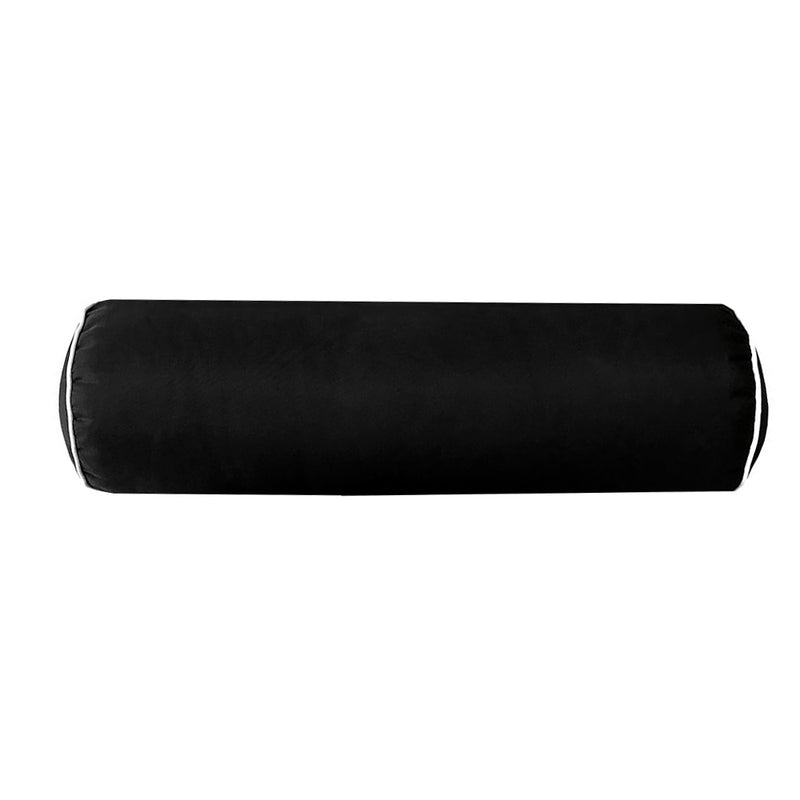 Large Size Outdoor Bolster Pillow Cushion Insert and Slip Cover Set 26" x 6"