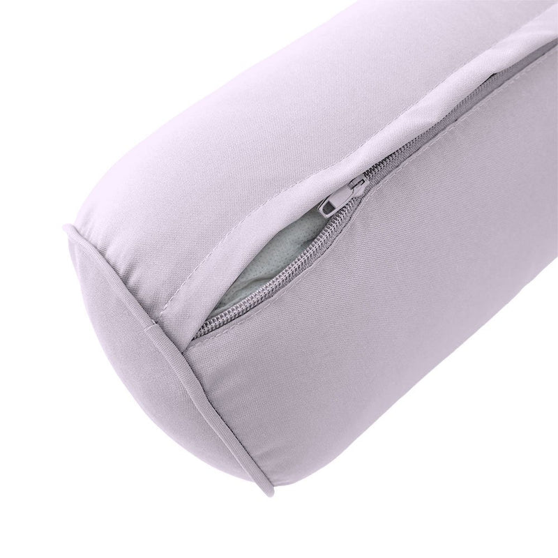 Large Size Outdoor Bolster Pillow Cushion Insert and Slip Cover Set 26" x 6"