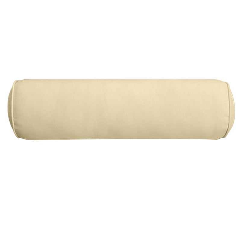 Large Size Outdoor Bolster Pillow Cushion Insert and Slip Cover Set 26" x 6"