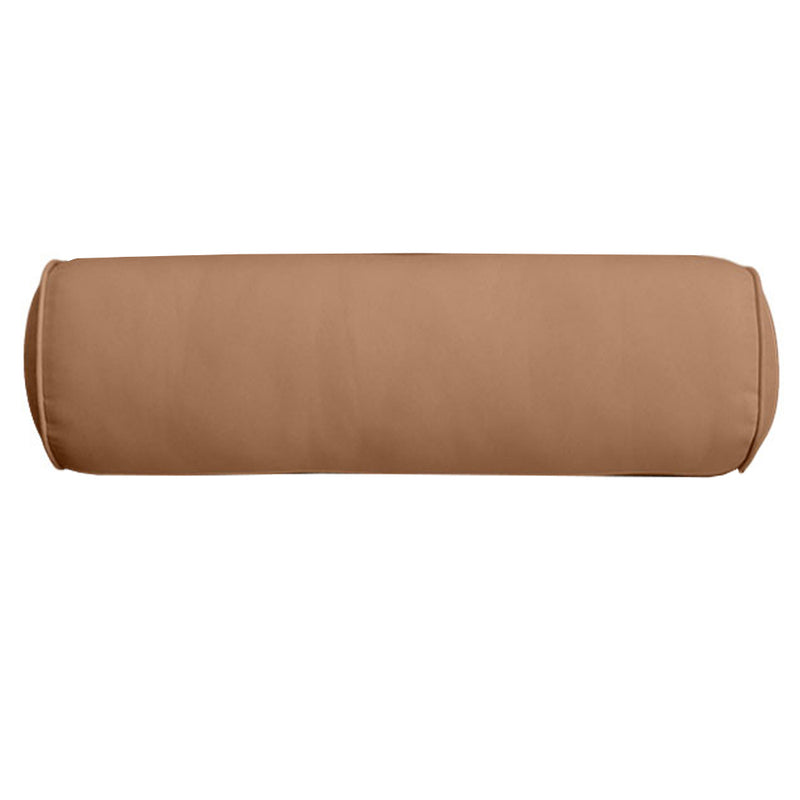 Large Size Outdoor Bolster Pillow Cushion Insert and Slip Cover Set 26" x 6"