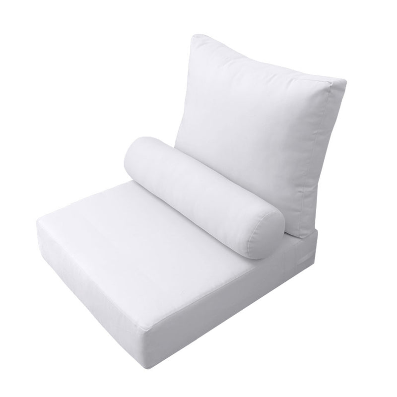 Outdoor Deep Seat Back Rest Bolster Cushion Insert and Slip Cover Set | LARGE SIZE |