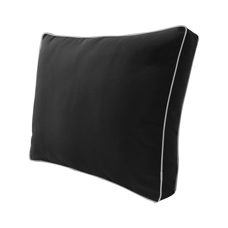 Outdoor Deep Seat Back Rest Bolster Cushion Insert and Slip Cover Set | LARGE SIZE |