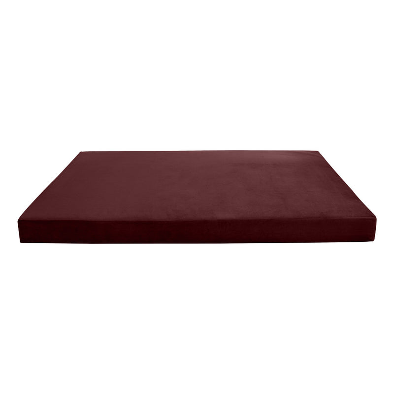 STYLE V4 - Velvet Indoor Daybed Mattress Bolster Backrest Cushion Pillow Complete Set