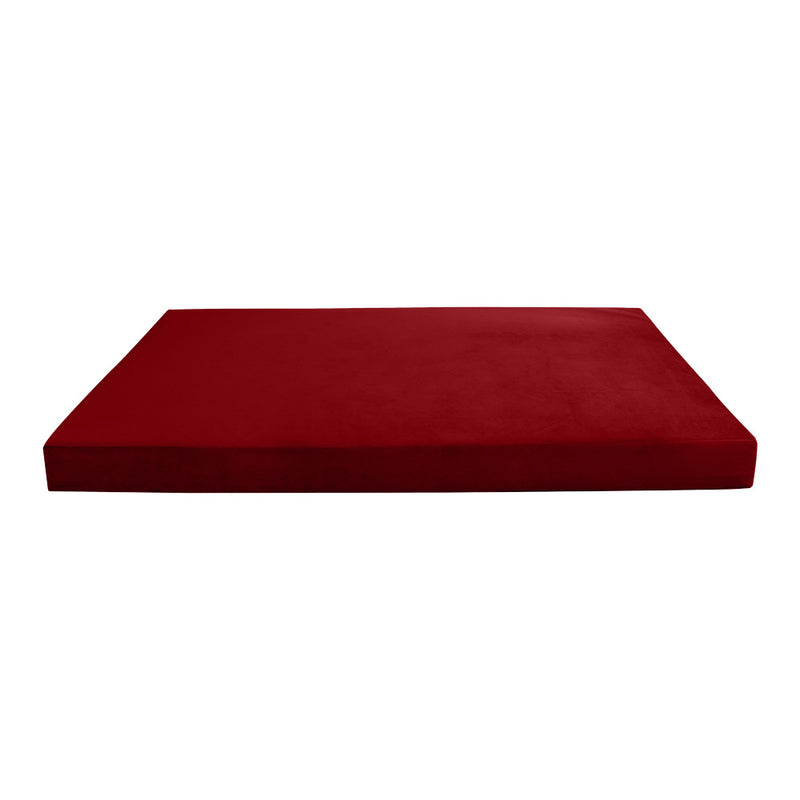 STYLE V4 - Velvet Indoor Daybed Mattress Bolster Backrest Cushion Pillow Complete Set