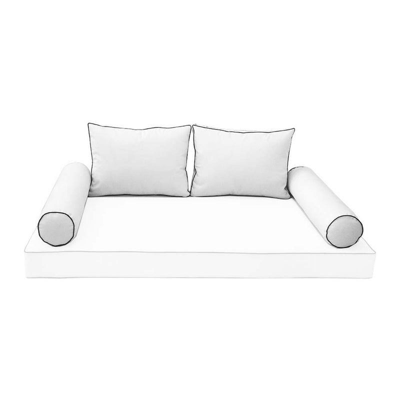 STYLE 1 - Outdoor Daybed Bolster Backrest Pillow Cushion Full Size |COVERS ONLY|