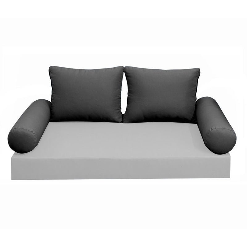 STYLE 1 - Outdoor Daybed Bolster Backrest Pillow Cushion Queen Size |COVERS ONLY|