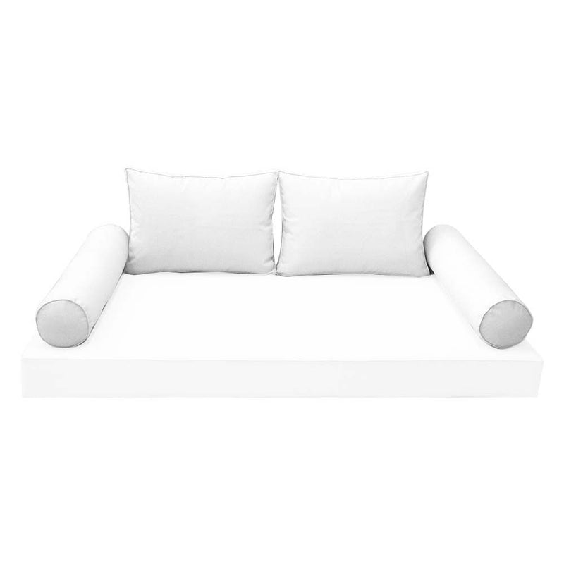 STYLE 1 - Outdoor Daybed Bolster Backrest Pillow Cushion Crib Size |COVERS ONLY|