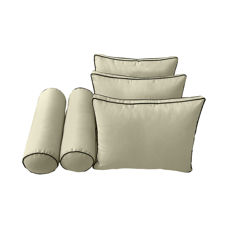 STYLE 3 - Outdoor Daybed Bolster Backrest Pillow Cushion Full Size |COVERS ONLY|