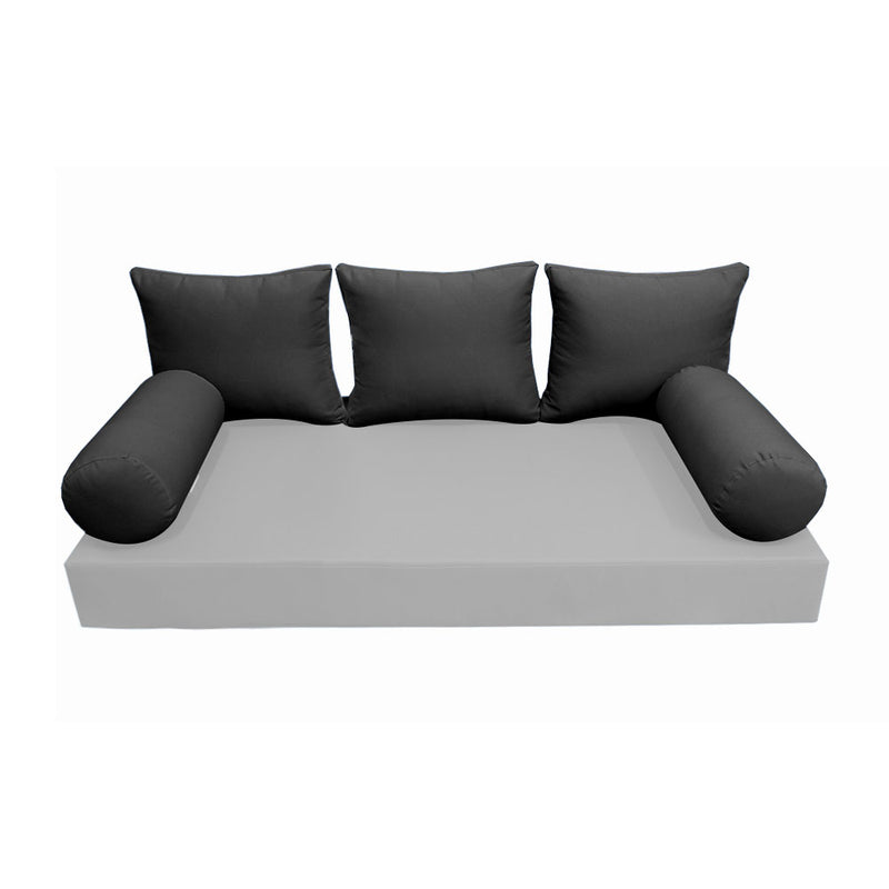 STYLE 3 - Outdoor Daybed Bolster Backrest Pillow Cushion Queen Size |COVERS ONLY|