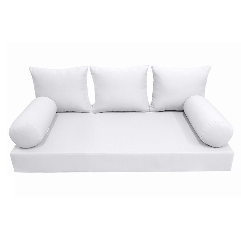 STYLE 3 - Outdoor Daybed Mattress Bolster Backrest Pillow Cushion Queen Size |COVERS ONLY|