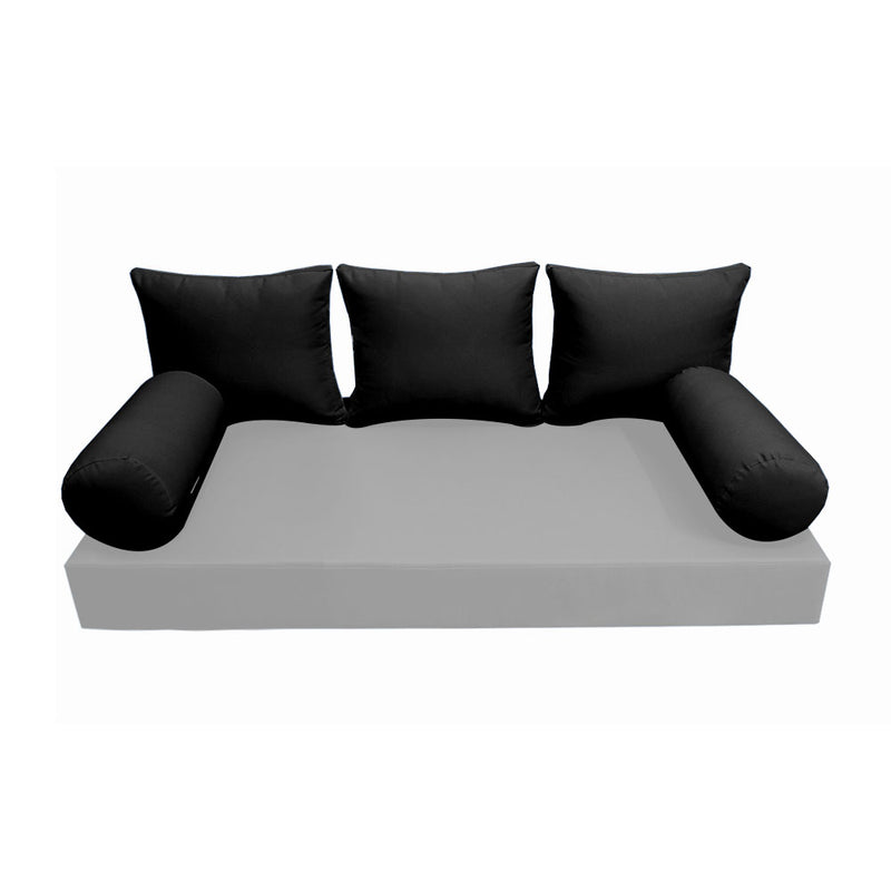 STYLE 3 - Outdoor Daybed Bolster Backrest Pillow Cushion Queen Size |COVERS ONLY|