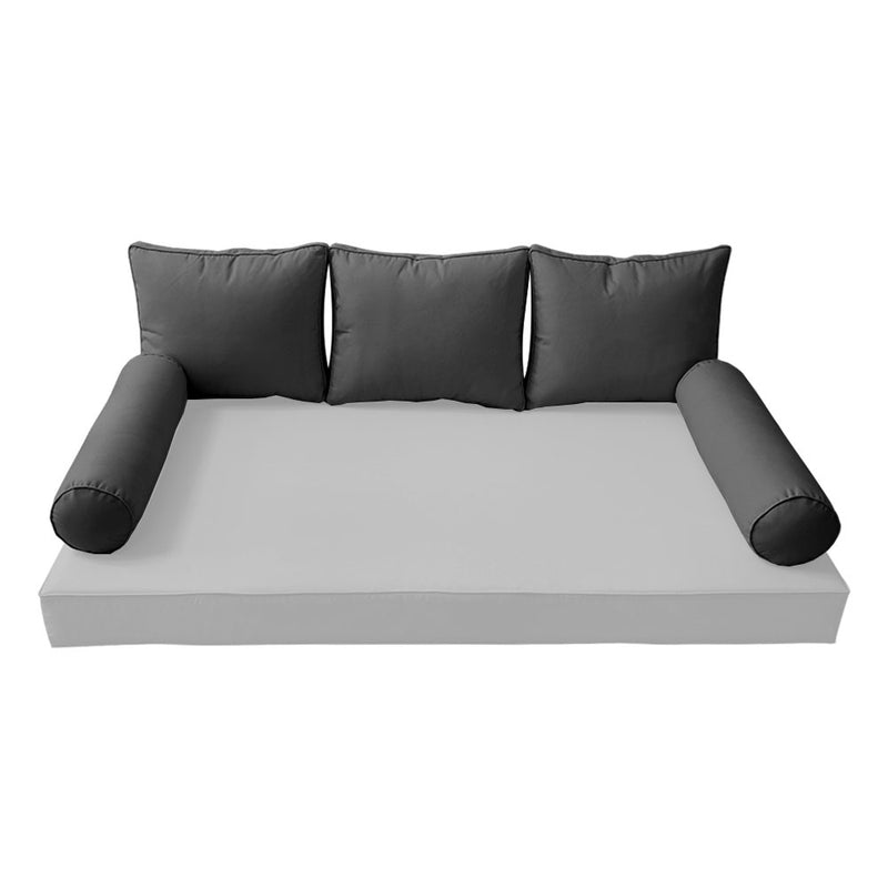 STYLE 3 - Outdoor Daybed Bolster Backrest Pillow Cushion Full Size |COVERS ONLY|