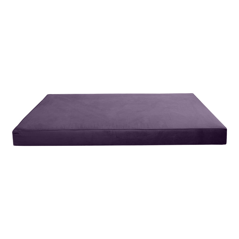 STYLE V4 - Velvet Indoor Daybed Mattress Bolster Backrest Cushion Pillow Complete Set